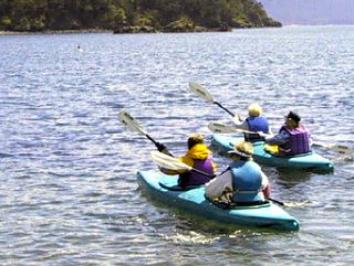 Orcas Island Kayaking, View of Kayaking in the Bay at Lieber Haven Resort and Marina