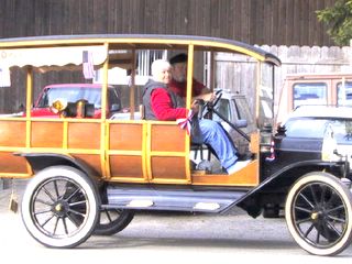 Dave and Kittie Baxter taking a cruise in Depot Hack,Aunt Maude
